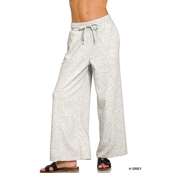 Zenana Outfitters Pants - Zenana Scuba Drawstring Wide Leg Pants - Small